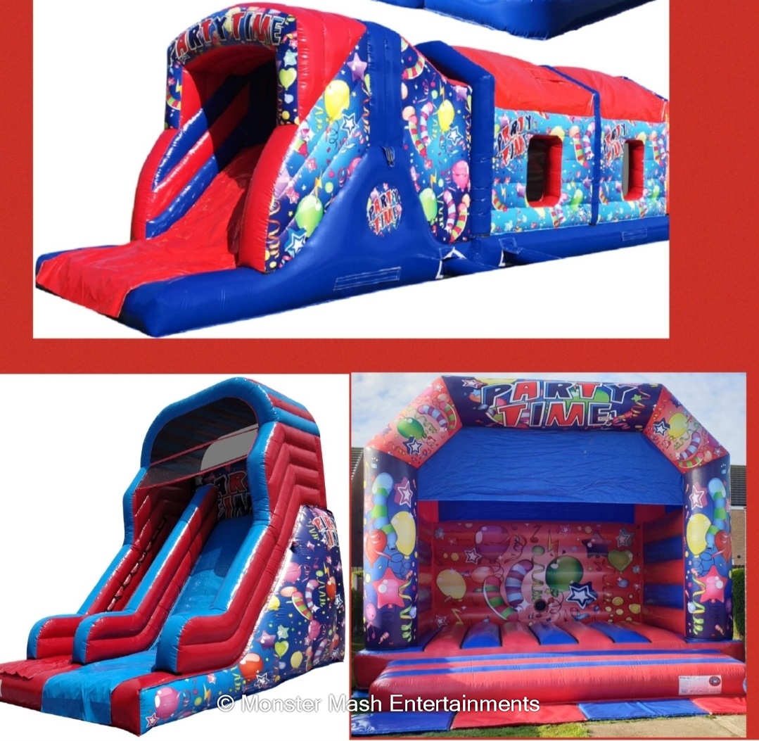 Funday package 5 castle slide assault course partytime Bouncy Castle